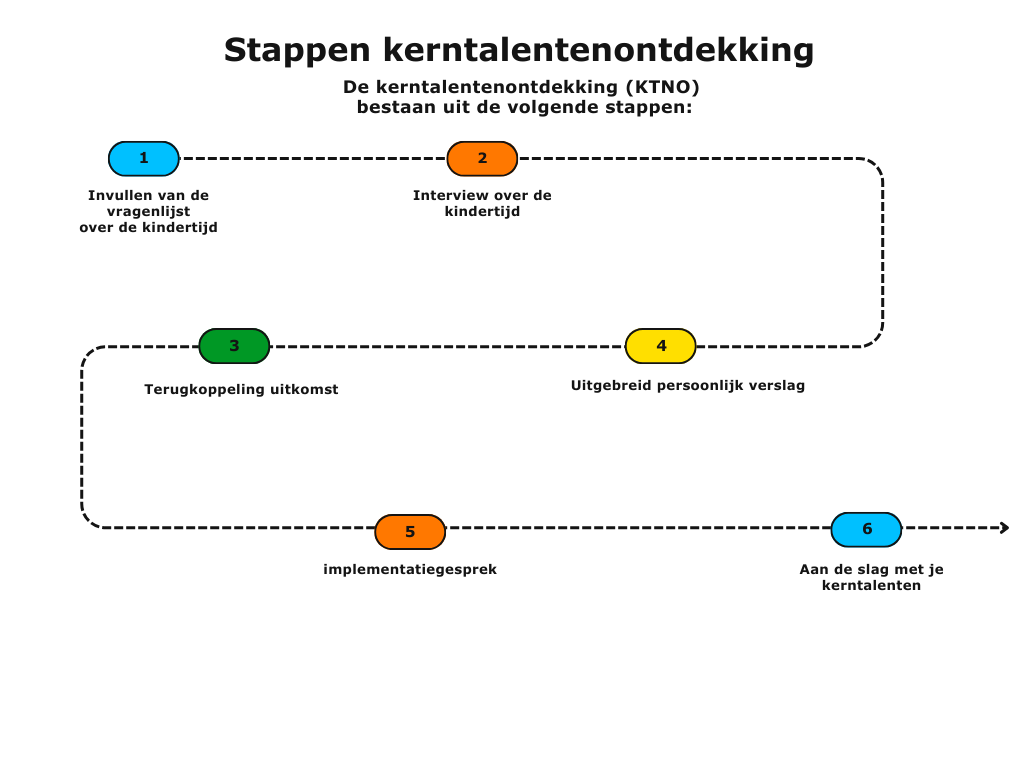 Een grafisch overzicht van alle stappen in de kerntalentenontdekking